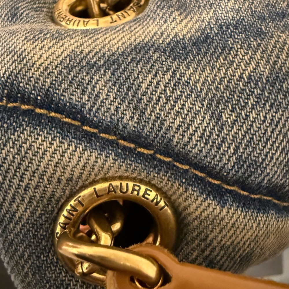 Yves Saint Laurent Blue Denim Lou Lou - Picture 8 of 11